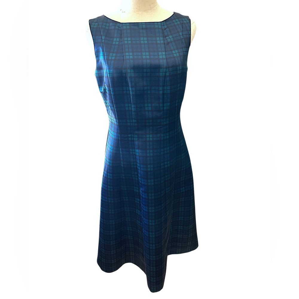 Brooks Brothers 346 Sheath Fit & Flare Dress Black Watch Tartan Plaid Size 4 NWT - Picture 7 of 16